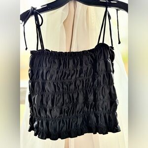 Urban Outfitters Black Ruched Tank Top